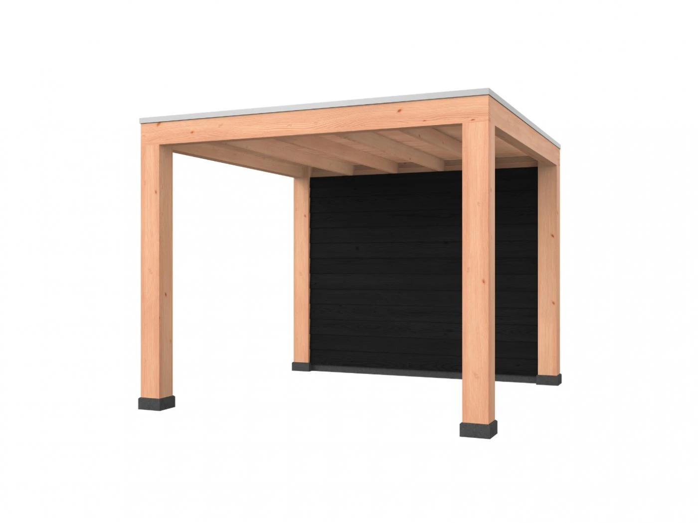 Douglas overkapping, 300 x 300, met achterwand, Westwood Robuust zwart - Afbeelding 1